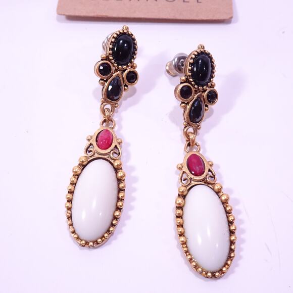 Neiman Marcus Lee Angel Vintage White Oval Cabochon Drop Earrings NWT 125 - Picture 8 of 8